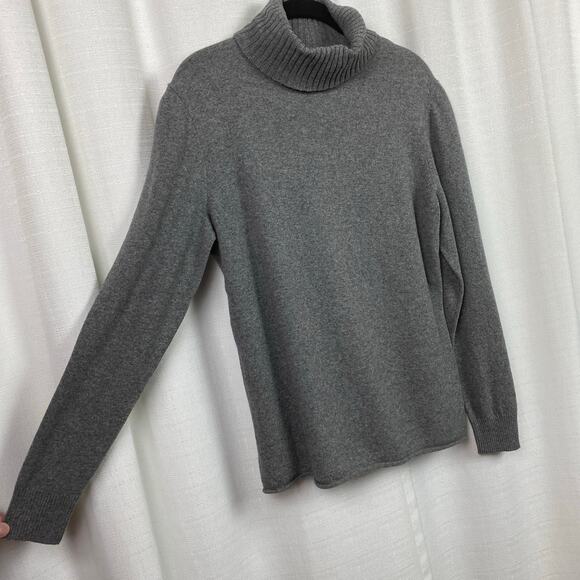 Lafayette 148 Gray Turtleneck Long Sleeve Wool&Cashmere Sweater Sz.L - Picture 5 of 9